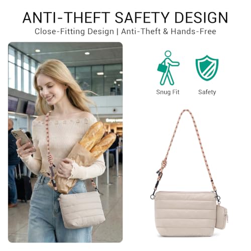 Image of ACUARIO Crossbody Bags for Women - Puffy Tote Bag Purse for Work, Travel, Shoulder Handbag with Small Wallet