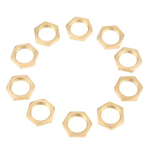 Restokki Dado di bloccaggio in ottone, 40 pezzi G1/8 G1/4 G3/8 G1/2 G3/4 G1 Raccordo filettato Dadi esagonali in ottone Dado sottile