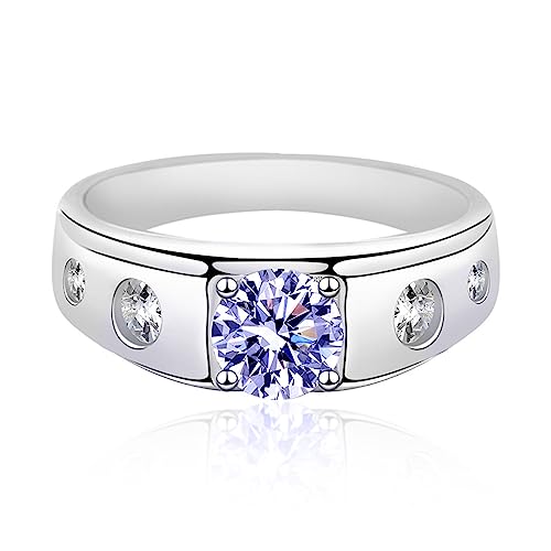 Dorunmo 1-5Ct Zirconia Ring 925 Sterling Silver/10K/14K/18K Rings Cubic Zirconia Mens Ring Birthstone Rings Mens Gifts For Him Rings For Men Gifts For Father #TOP29