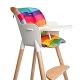 Asunflower Baby High Chair Seat Cushion, Waterproof Oxford Stroller Covers, Rainbow Pad