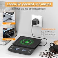 Edasion Kaffeewaage mit Timer Wiederaufladbar 0,1g/3kg Espresso Waage – Ansicht 4