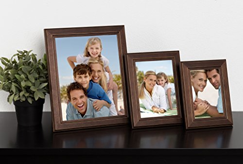 DesignOvation Kieva Solid Wood Picture Frames, Distressed Espresso Brown 5x7, Pack of 6