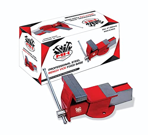Image of Mk Germany base(6inches) professional heavy steel Iron Bench Vice Fixed Base, Red (152mm)