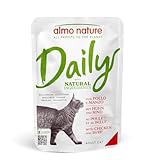Almo Nature Daily - Nourriture Humide pour Chats Adultes - Poulet et Boeuf - 70 g, lot de 30