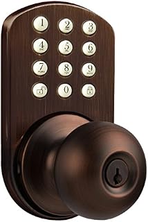 MiLocks TKK-02OB Digital Door Knob Lock with Electronic Keypad for Interior Doors, Oil