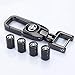 HEY KAULOR 5 Pcs Metal Car Wheel Tire Valve Stem Caps for Toyota with Key Chain Styling Decoration Accessories