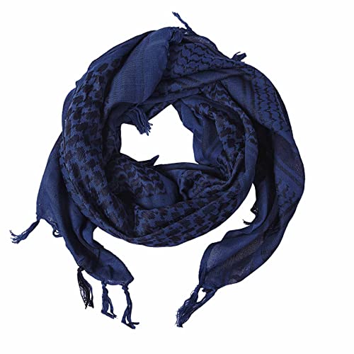 Military Shemagh Tactical Desert 100% Cotton Keffiyeh Scarf Wrap, Blue, One Size #TOP2