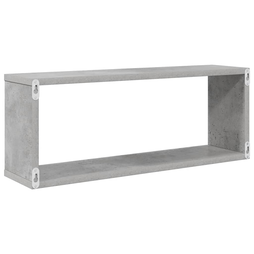 vidaXL Étagères Murales Cube 6 pcs, Supports Suspendus, Tablettes Flottantes, Meubles de Salon Salle de Séjour, Gris Béton Bois d'Ingénierie