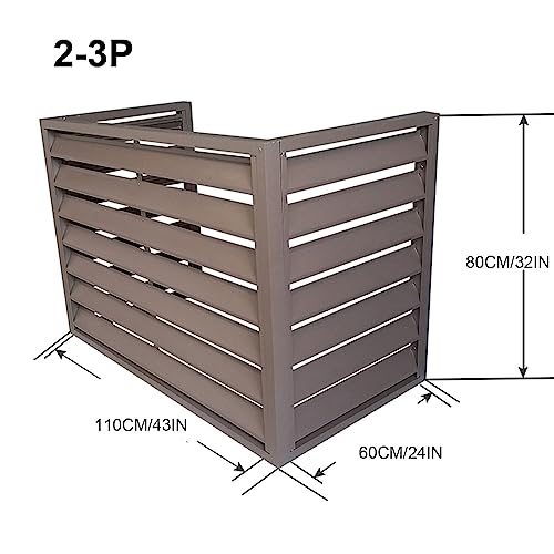 Klimaanlagenabdeckung Aluminium- Klimaanlagen- und Wärmepumpenabdeckungen, Außenklimaanlagenabdeckung, Klimaanlagenrahmen aus Aluminiumlegierung, Lamellengitter- Staubschutz-3