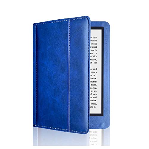 Funda para Kobo Glo HD N437   Funda para libro electrónico Kobo Glo HD N437 de 6 pulgadas, con función de encendido y apagado automático (azul oscuro)