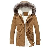 Celucke Winterjacke Herren Tarnung Daunenjacke Mit Kapuze Lange Ärmel Casual Steppjacke Winter Warm Mode Kapuzenjacke Outdoor Winddicht Jacke