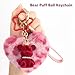YILANFULL Cute Keychains for Women, Bear keychain Bag Charm,Leopard Plush Heart Puff Ball Keychain Accessorie, Red Teddy Bears Key Chain for Purse Handbags