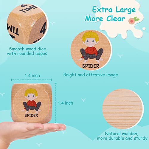 Garybank Kids Yoga Wooden Dice With Yoga Cards, Fun Exercise Dice For Kids Workout Equipment, Workout Dice Game For Kids Solo Or Group, 12 Yoga Cards For Kids With Wooden Gift Boxes, Yoga For Kids #TOP4