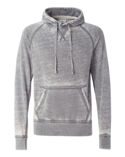 J. America Mens Vintage Zen Fleece Hooded Sweatshirt, L, Chambray