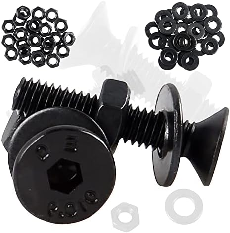 huruirui M2 M3 M4 M5 Nuts and Bolts Washers Assorted Set,1065pcs Black Hex Socket Head Cap Screws Bolts and Nuts Kit, Thread Machine Hex Bolt Set Fastener Repair Tools Assortment Kit