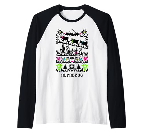 Alpabzug Schweizer Alpenkuhtrieb Volkskunst Raglan