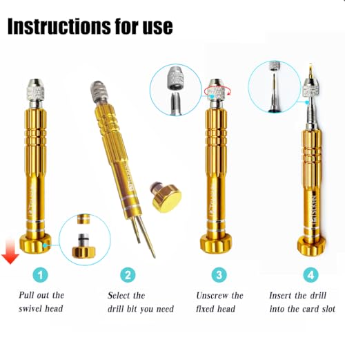 Image of PTSLKHN Eyeglass Repair Kit, S2 Steel Screwdriver with 15 Types of Screws, Precision Eye Glass Repair Tool Set (Gold2in1-screws)