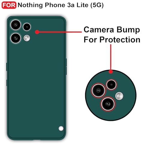 Image of CEDO Back Cover for Nothing Phone 3a Lite (5G) | Camera Bump Protection & Inner Velvet Fabric Lining | Ultra Slim Matte Soft Rubberised Case Cover (Green)