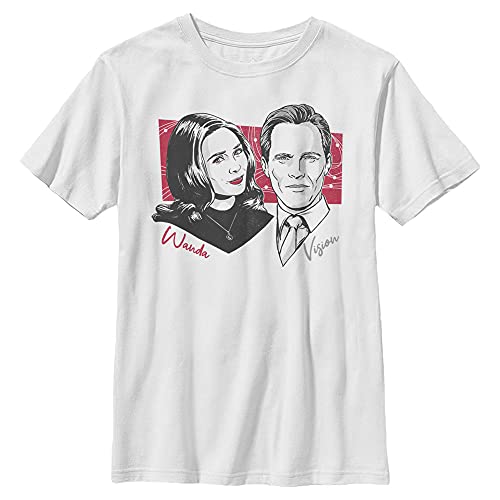 T-shirt Wandavision Marvel garçon col rond vêtement coton imprimé geek