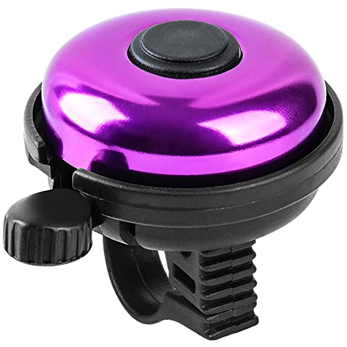 Xthuge Classic Bike Bell, Aluminum Bicycle Bell, Loud Crisp Clear Sound Bicycle Bike Bell for Adults Kids(Purple-Left Hand Use)