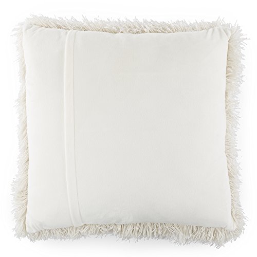 Lavish Home Oversized Floor Or Throw Pillow Square Luxury Plush– Shag Faux Fur Glam Decor Cushion For Bedroom Living Room Or Dorm (Beige) #TOP1