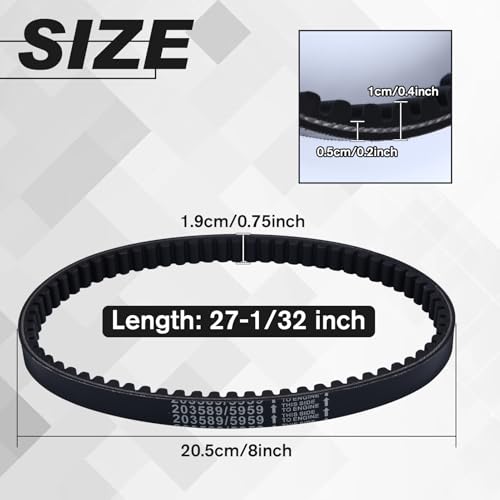 LEONTOOL 3 Pcs Go Kart Drive Belt Replacement 30 Series Go Kart Torque Converter Belt Replaces for Manco 5959 / Comet 203589, Length 27-1/32\", Width 0.75\" - Thumbnail 2