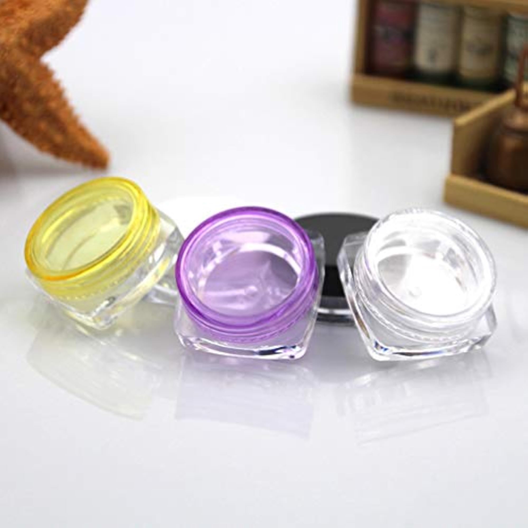 50pcs Square Makeup Travel Containers with Lids