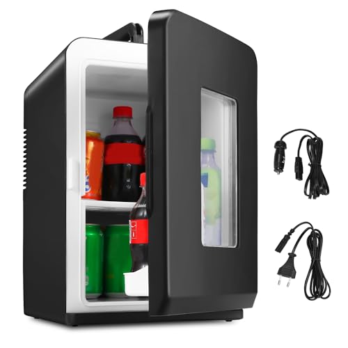 Gimisgu Mini Réfrigérateur Voiture Portable, 15 litres Mini Frigo de Chambre, 12V/220V , Fonction Chaud/Froid Petit Frigo Cosmetique