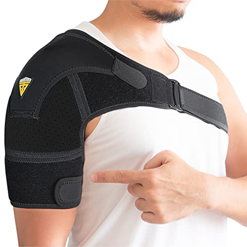 Shoulder Brace For Torn Rotator Cuff - 4 Sizes - Shoulder Pain Relief, Support And Compression - Sleeve Wrap For Shoulder Stability And Recovery - Fits Left And Right Arm, Men & Women (Black, Small/Medium) #TOP6