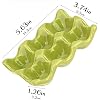 Ceramic Egg Holder Trays, 2-Pack Green, 6-Slot Each (12 Eggs Total) Countertop & Fridge Egg Cups Organizer, Glazed Stoneware Egg Rack