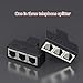QUEENYARD 3 Way/4Way RJ11 6P6C Telephone Jacks Splitters Adapter Port for Home and Office Use Strong Anti-Interference Ability, Black
