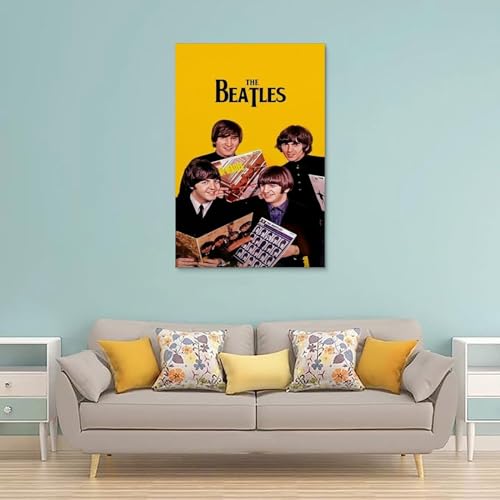 BBAUER Poster décoratif sur toile The Beatles Rock Singer – Impression d’art moderne pour chambre à coucher – 60 x 90 cm - Les Beatles, Paul McCartney, John Lennon, RIngo Starr, George Harrison BBAUER Poster décoratif sur toile The Beatles Rock Singer - Impression d'art moderne pour chambre à coucher - 60 x 90 cm – Image 3