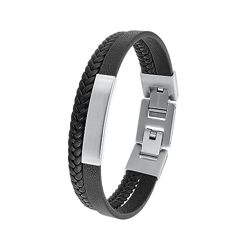 Pulsera s.Oliver infantil de cuero y acero negro un regalo duradero de talla única