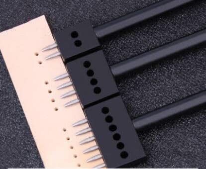 3 Pcs/lot Round Punch Tools Black Leather Craft Hole Punches 2/4/6 Prong Leather Punching Tool - (Color: Black)