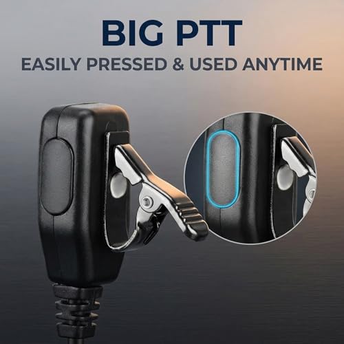 Image of ZORBES 2 Pack Earphone Microphone for Walkie Talkie Two Way Radio Earphones 2-Pin Mic Headset Earpiece, Walkie Talkie Earpiece with Mic 2 Pin Headset Clear Acoustic Tube Rotatable Design