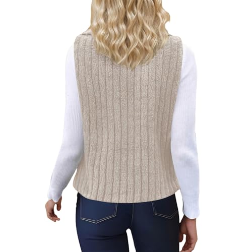 Sleeveless Sweater Vest Women Lapel Open Front Flannelette Coat Business Casual Premium Knit Vest Jacket2