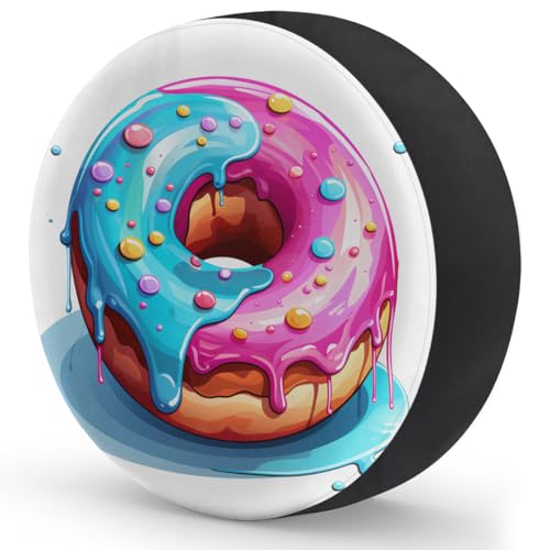 Image of Spare Tire Cover Colorful Donut Wheel Covers Protectors Waterproof Dust-Proof Universal Fit Trailer, RV, SUV and Many Vehicle 16 Inch