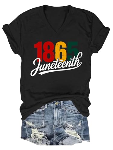 TDTVO 1865 Juneteenth Shirt Freedom Day Shirt Juneteenth Shirts Women 1865 T-Shirt Vintage Black History Month Graphic Tees