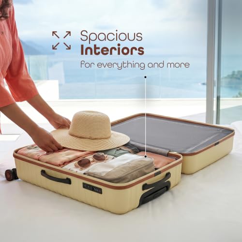 Image of Aristocrat Airpro-Max Set of 2 Cabin & Medium Size Trolley Bags, Lightweight Polypropylene Case Luggage, 8 Wheels, Combination Lock, Travel-Friendly, 3-Yr International Warranty, Mojave Desert