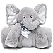 Bearington Baby Lil' Spout Cuddle Me Sleeper, Gray Elephant Large Size Security Blanket, 28.5" x 28.5"