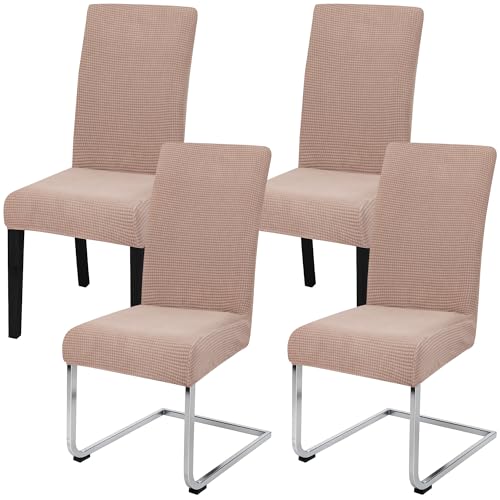 Stuhlhussen Stretch Stuhlbezug Set 4 Stück elastische abnehmbare waschbare Stuhlhusse für Esszimmerstuhl Schwingstuhl Schaukelstuhl Küche Wohnzimmer Büro Hotel Restaurant Bankett