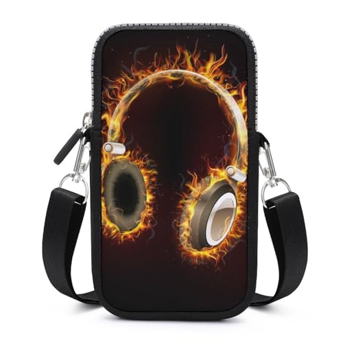 Casque d'écoute connecté et smartphone protégé dans ce portefeuille pochette