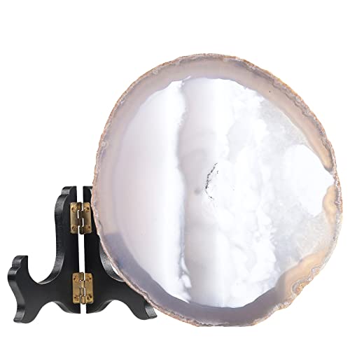Búho nevado en ágata Nupuyai para eliminar la monotonía de tu escritorio con arte mineral 3