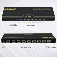 4K 30Hz HDMI Umschalter 8 in 1 Out,8 Port Automatisch HDMI Switcher Mit 5V-Netzkabel + IR-Infrarot-Empfänger,Umschaltung für Xbox,PS4,HDTV,TV Stick,Blu-Ray – Ansicht 6