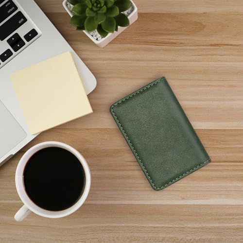 JONYEE Business Credit Card Holders, Magnetic Sealing Anti Drop, PU Leather Debit Card Protector Organizer Case (Blackish Green) - Thumbnail 6