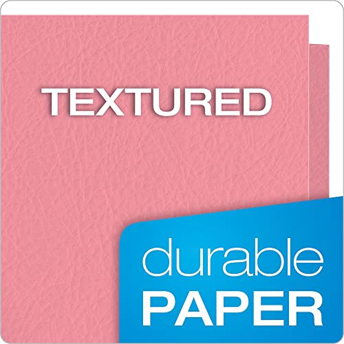 Oxford Twin-Pocket Folders, Textured Paper, Letter Size, Pink, Holds 100 Sheets, Box of 25 (57568EE), 25-Count - Image 4