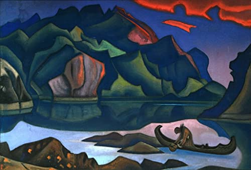 Impresión en lienzo de alta calidad Versteckter Schatz de Nikolai Roerich, 60x90cm