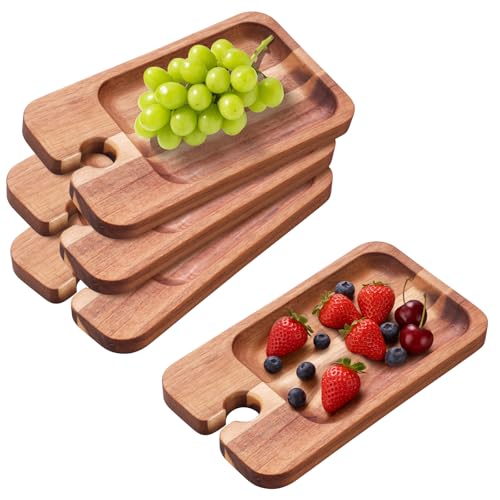 Nawkyno 4-Pack Wine Appetizer Plates with Glass Holder