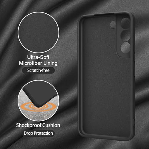 Image of Back Cover for Samsung Galaxy S22 Plus 5G | Full Camera Protection | Premium Liquid Silicon Case | Flexible Bumper Case for Samsung Galaxy S22 Plus 5G (Black)