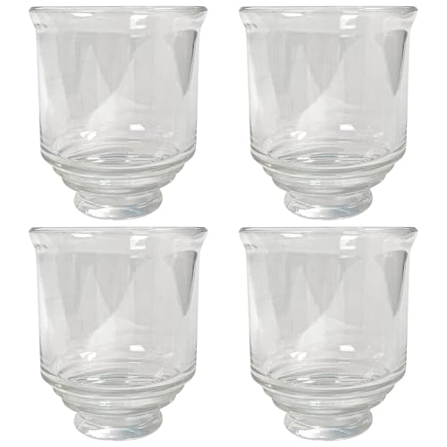 Image of HonoDing Ceiling Lamp Replacement Shade Set of 4, Glass Ceiling Fan Light Covers, Clear Glass Lamp Shade for Ceilings Fan Light Chandelier Wall Sconce, Easy to Install
